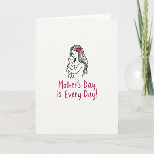 Fuchsia Bloem Moeder Card Kaart (Voorkant)