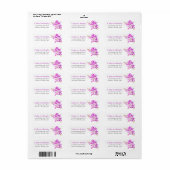 Fuchsia bloem roze trouw antwoord adreslabel etiket (Full Sheet)