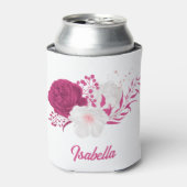 fuchsia bloemen botanische bruiloft blikjeskoeler (Blikje Voorkant)