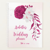 fuchsia bloemen botanische bruiloft planner (Voorkant)