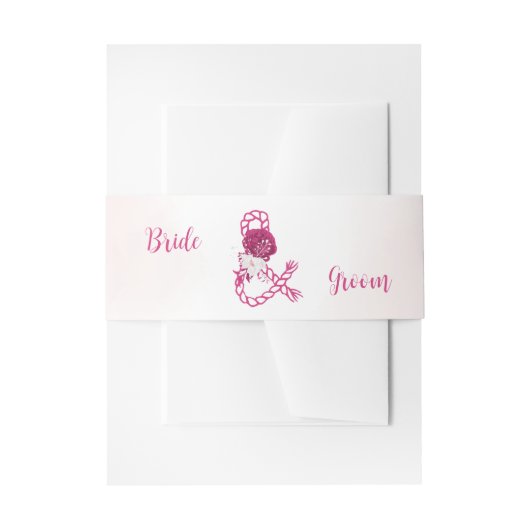 fuchsia bloemen botanische bruiloft uitnodigingen wikkel (Voorkant Voorbeeld)