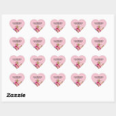 Fuchsia Bloemen Bruidsmeisjesfeest Hart Sticker (Vel)