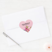 Fuchsia Bloemen Bruidsmeisjesfeest Hart Sticker (Envelop)
