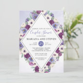 Fuchsia Bloemen Bruiloft Koppels Bruiloftsfeest Kaart (Staand voorkant)