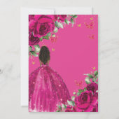 Fuchsia Bloemen Bruin Prinses Quinceañera Sweet 16 Kaart (Achterkant)