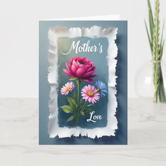 Fuchsia Bloemen Moeders Liefde Kaart (Voorkant)