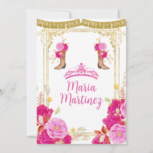 Fuchsia Bloemen Quinceañera 15 Anos Verjaardag Kaart (Achterkant)