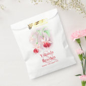 Fuchsia bloemenrode waterverf bruiloft gunsttas bedankzakje (Gezegeld)