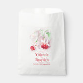 Fuchsia bloemenrode waterverf bruiloft gunsttas bedankzakje (Voorkant)