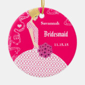 Fuchsia Blonde Wedding Gown Bridesmaid Ornament (Voorkant)
