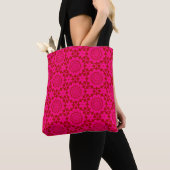 Fuchsia Bloom Geometry Pattern Tote Bag (Dichtbij)
