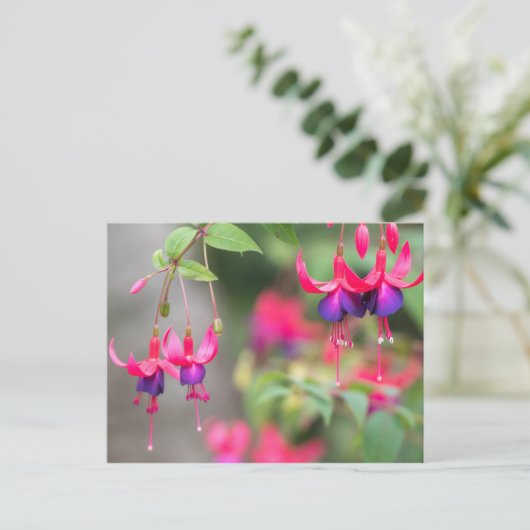 Fuchsia Blossom Briefkaart (Staand voorkant)