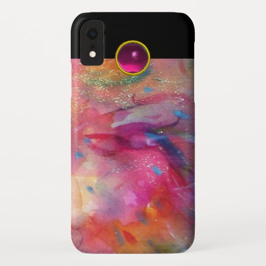 FUCHSIA BLUE ABSTRACT roze Amethyst Gemstone Case-Mate iPhone Case (Achterkant)