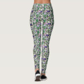 Fuchsia Blue/Green Waterverf Women's Leggings (Achterkant)