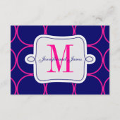 Fuchsia Blue Modern Wedding Reception #2 Informatiekaartje (Voorkant)