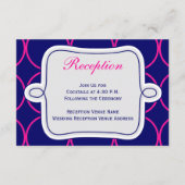 Fuchsia Blue Modern Wedding Reception #2 Informatiekaartje (Achterkant)