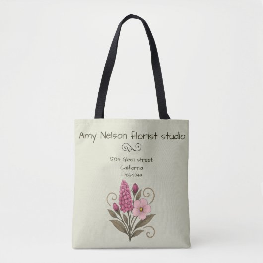 Fuchsia & Blush Bloemrijke Tote Tas – Botanisch De (Voorkant)
