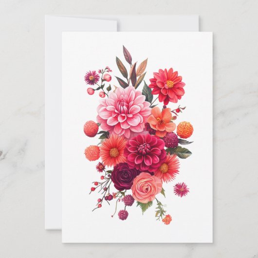 Fuchsia, Blush & Coral Bright Floral Bridal Shower Kaart (Achterkant)