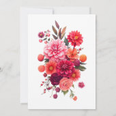 Fuchsia, Blush & Koraal Helder Bloem Bruidsfeest Kaart (Achterkant)