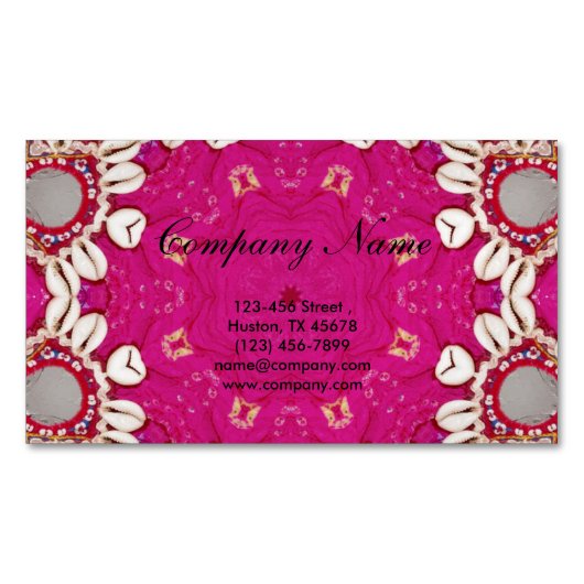 fuchsia bohemian chakra massage therapeut Yoga Magnetisch Visitekaartje (Voorkant)