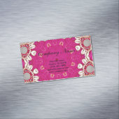 fuchsia bohemian chakra massage therapeut Yoga Magnetisch Visitekaartje (Voorbeeld)