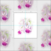Fuchsia botanische kunst roze waterverf stof (Delen)