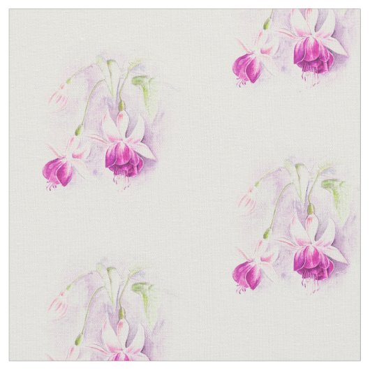 Fuchsia botanische kunst roze waterverf stof (Close Up)