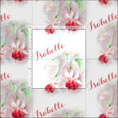 Fuchsia botanische roze rode naam waterverf stof (Delen)