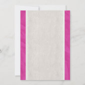Fuchsia  Bow Linen Bridal Shower Kaart (Achterkant)