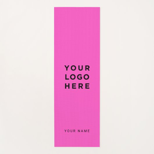Fuchsia Bright roze bedrijfsnaam Instagram Yogamat (Voorkant)