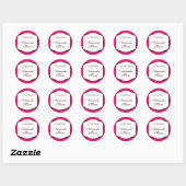 Fuchsia Brown and White Wedding Envelope Seals Ronde Sticker (Vel)