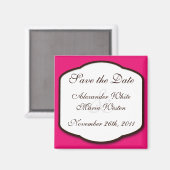 Fuchsia Brown & White Save the Date Magnet (Voorkant / Achterkant)
