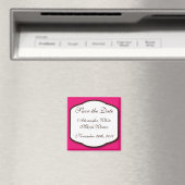 Fuchsia Brown & White Save the Date Magnet (Insitu (Vaatwasser))