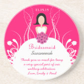 Fuchsia bruidsmeisje trouwjurk Onderzetters (Voorkant)