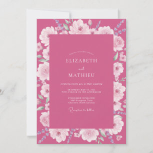 Fuchsia Bruiloft Kaart