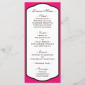 Fuchsia Bruin & Wit Huwelijk Receptie Menu's (Voorkant)