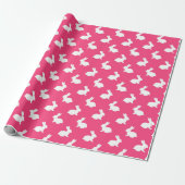 Fuchsia Bunny Rabbit Gift Wrap Cadeaupapier (Uitgerold)