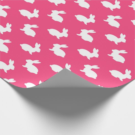 Fuchsia Bunny Rabbit Gift Wrap Cadeaupapier (Hoek)