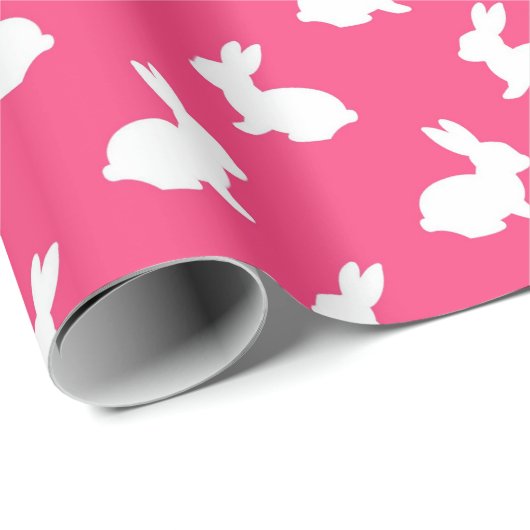 Fuchsia Bunny Rabbit Gift Wrap Cadeaupapier (Rol Hoek)