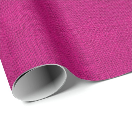 Fuchsia Burlap Texture Cadeaupapier (Rol Hoek)