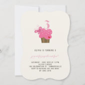 Fuchsia Butterfly Cupcake Birthday Party Invite Kaart (Voorkant)