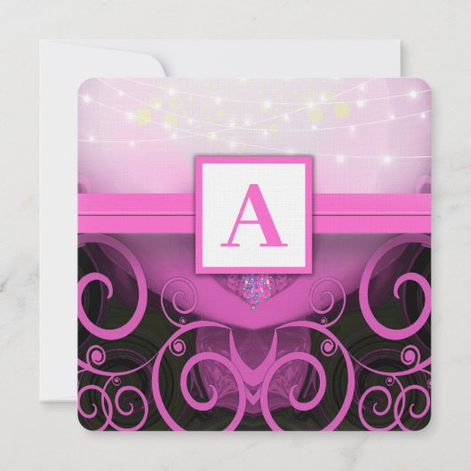 Fuchsia Calla Lily Flower Wedding Invitation Kaart (Achterkant)