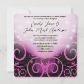 Fuchsia Calla Lily Flower Wedding Invitation Kaart (Voorkant)