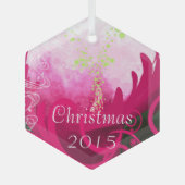 Fuchsia Calla Lily met kerst Glas Ornament (Voorkant)