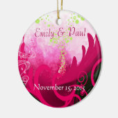 Fuchsia Calla Lily met kerst Keramisch Ornament (Links)