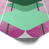 Fuchsia Canvas Groen Geometrische AP0010 Posters (Hoek)