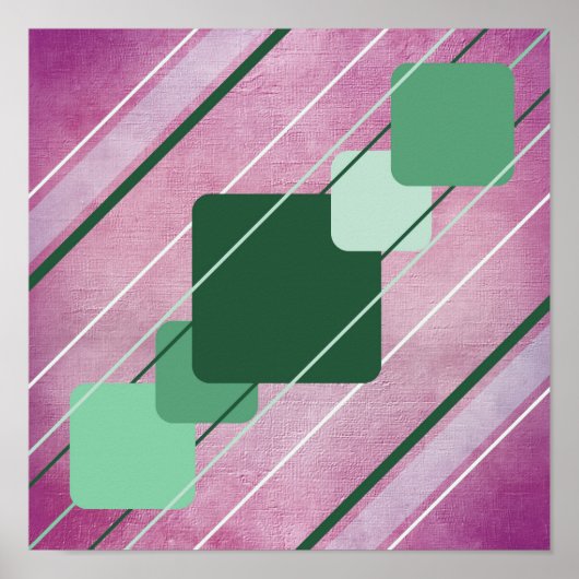 Fuchsia Canvas Groen Geometrische AP0010 Posters (Voorkant)