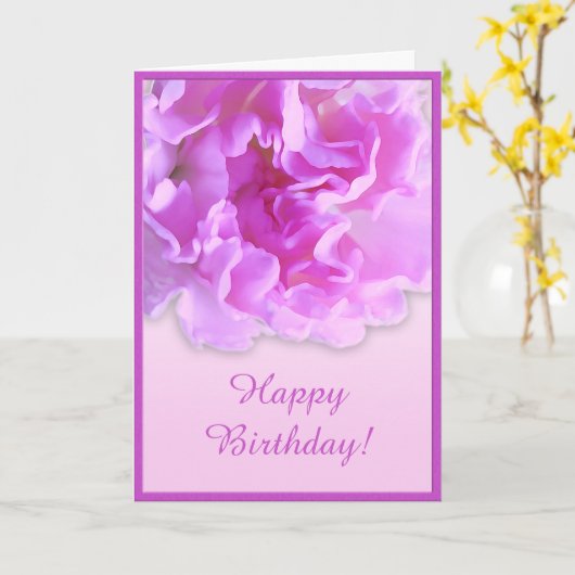Fuchsia Carnese Kaart (Gele Bloem)