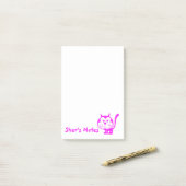 Fuchsia Cat post-it notes (Op bureau)