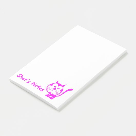 Fuchsia Cat post-it notes (Schuin)
